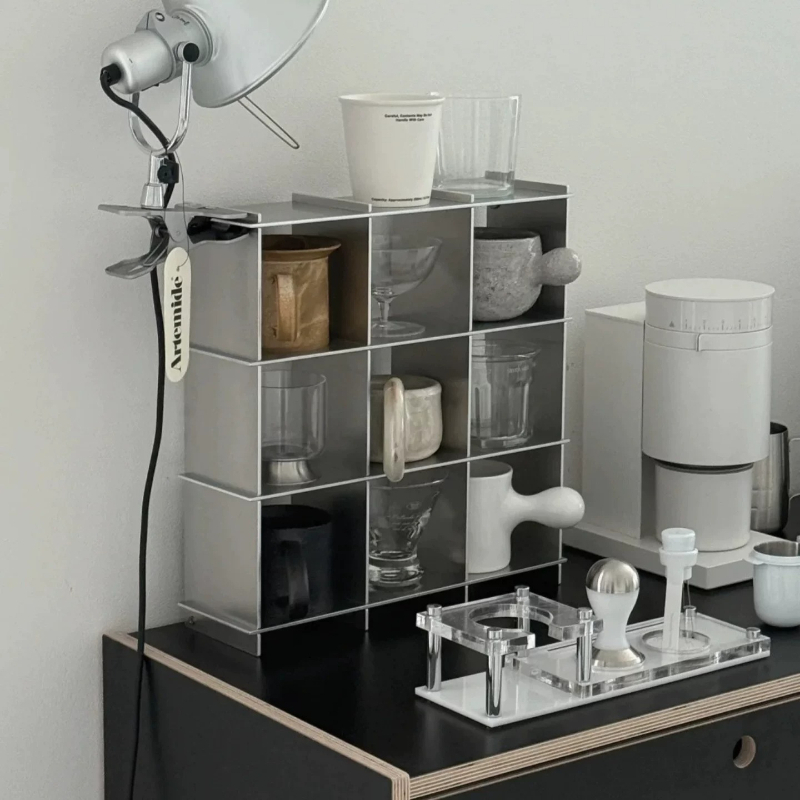 Commercial Kitchen Rack - Minimalist Aluminum Alloy Countertop Mug Storage