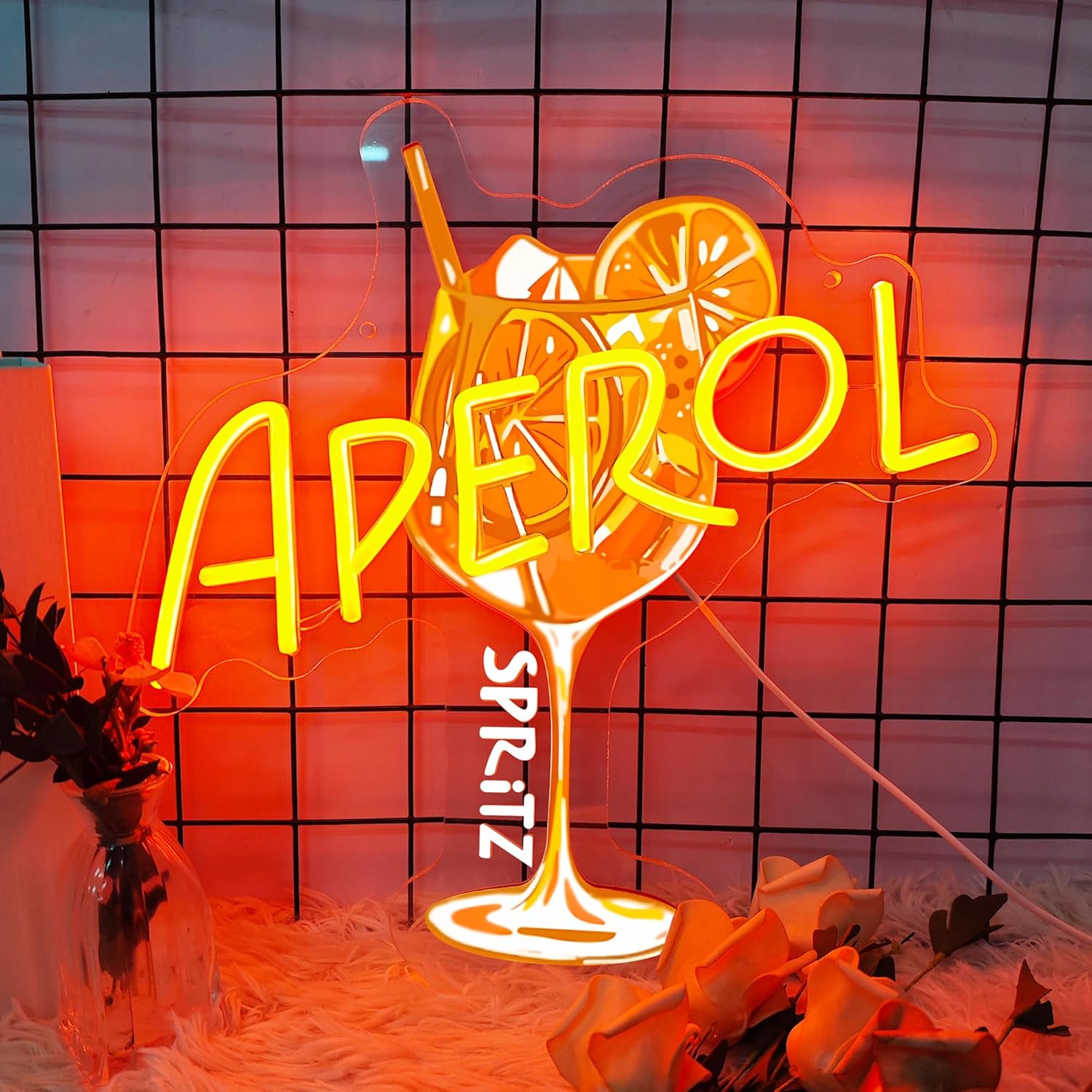 Commercial Kitchen Light - Orange/Aperol Spritz Neon Sign LED Cocktail