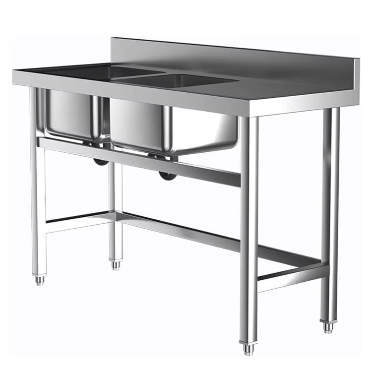 Commercial Kitchen Table - Commercial Hotel Kitchen Equipment Double Bowl