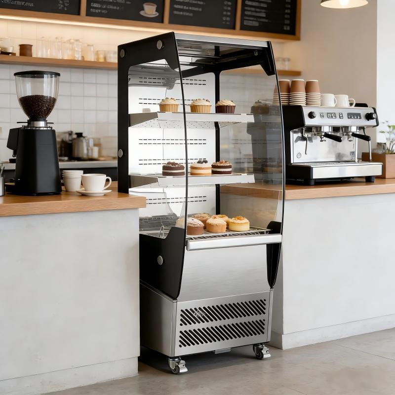 Refrigerated Display Case - 494x677x1455mm Rotating Commercial Cake Display Refrigerator
