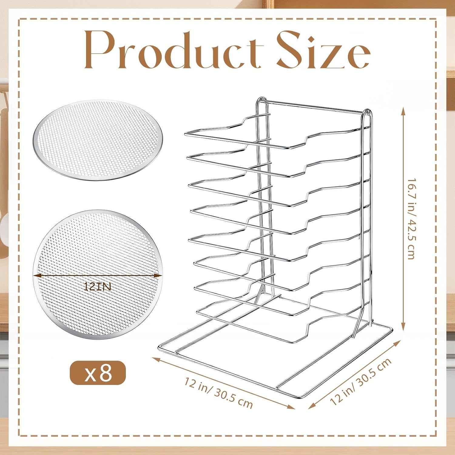 Pizza Rack 8 Tiered Stand With - Commercial Kitchen Rack review and price