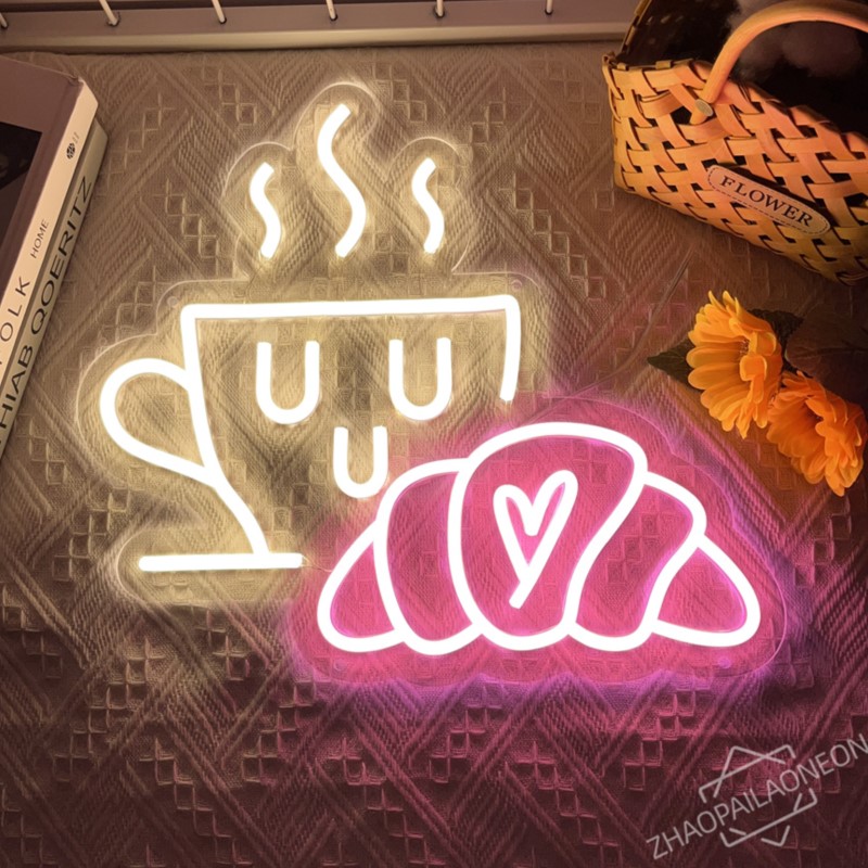 Coffee Bread Neon Sign Croissa - Commercial Kitchen Light review and price