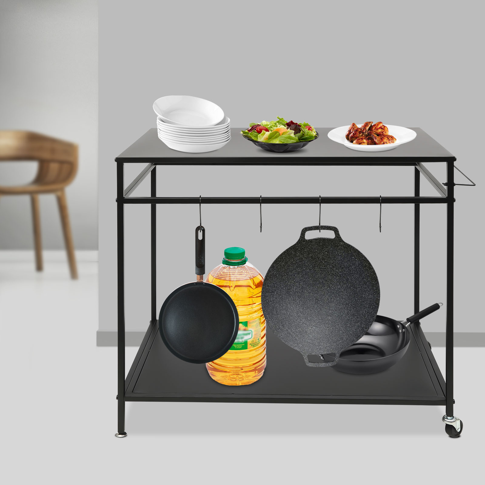 Double-Shelf Movable Cooking T - Commercial Kitchen Rack review and price