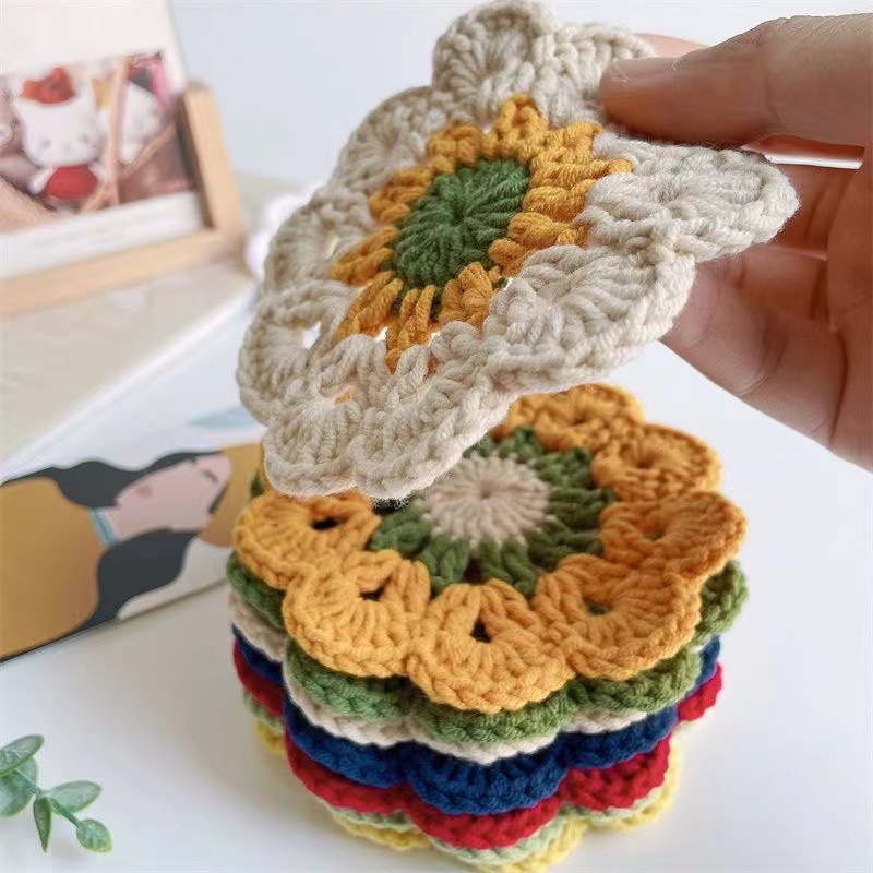 1PCS Woven Coasters Sunflower  - Commercial Kitchen Table review and price