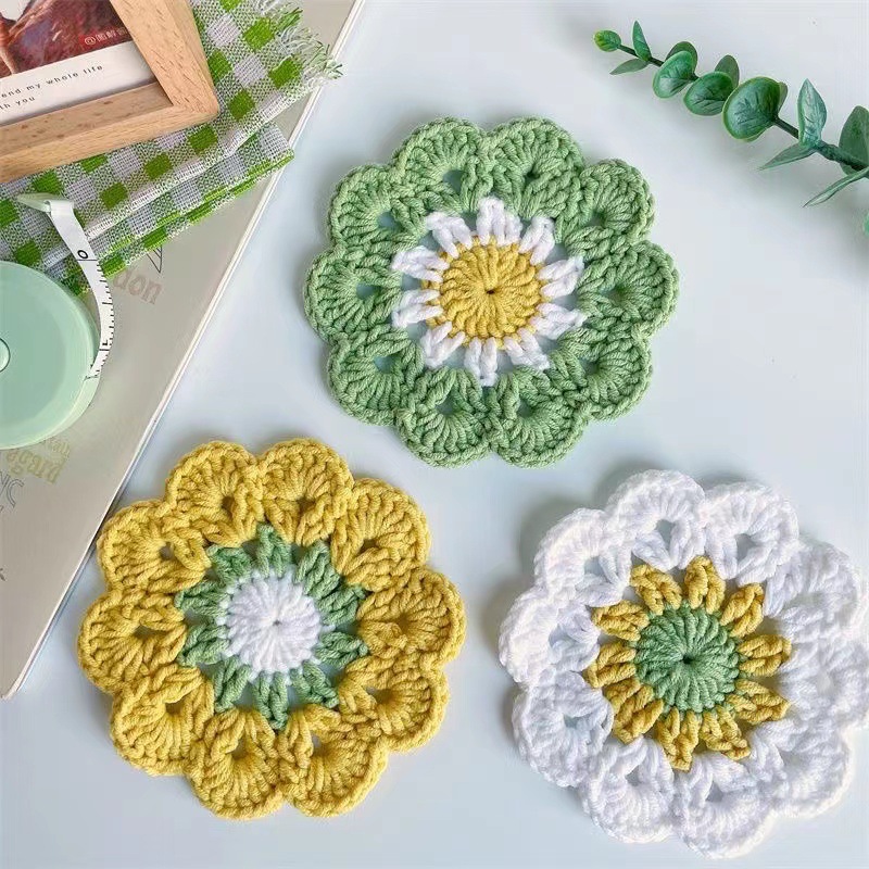 1PCS Woven Coasters Sunflower  - Commercial Kitchen Table review and price