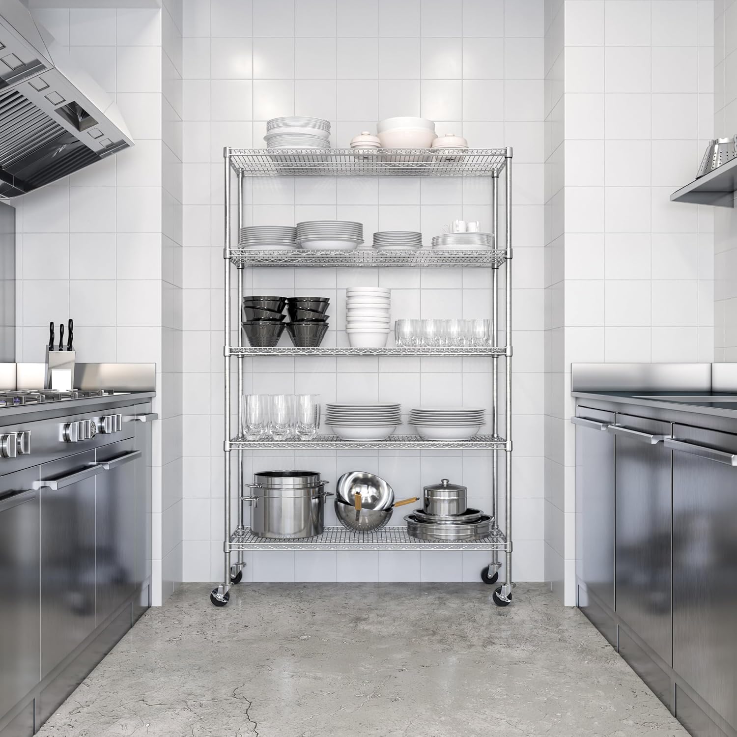 Commercial Grade Five Tier Ste - Commercial Kitchen Rack review and price