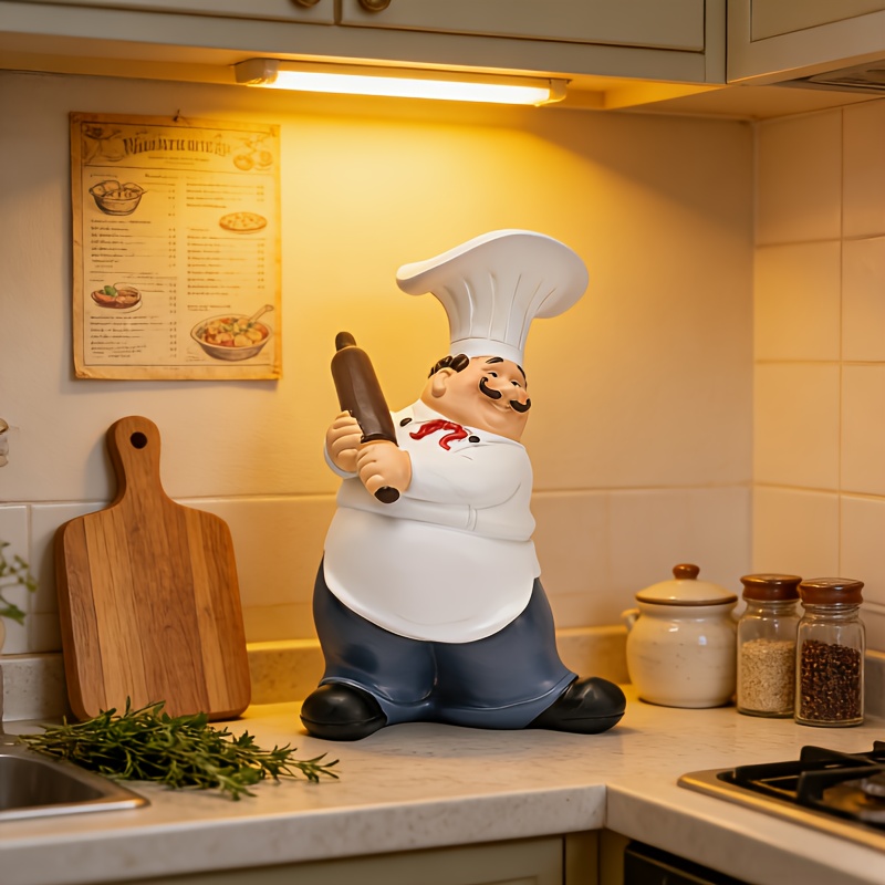 Mustache Chef-Chef Resin Statu - Commercial Kitchen Table review and price