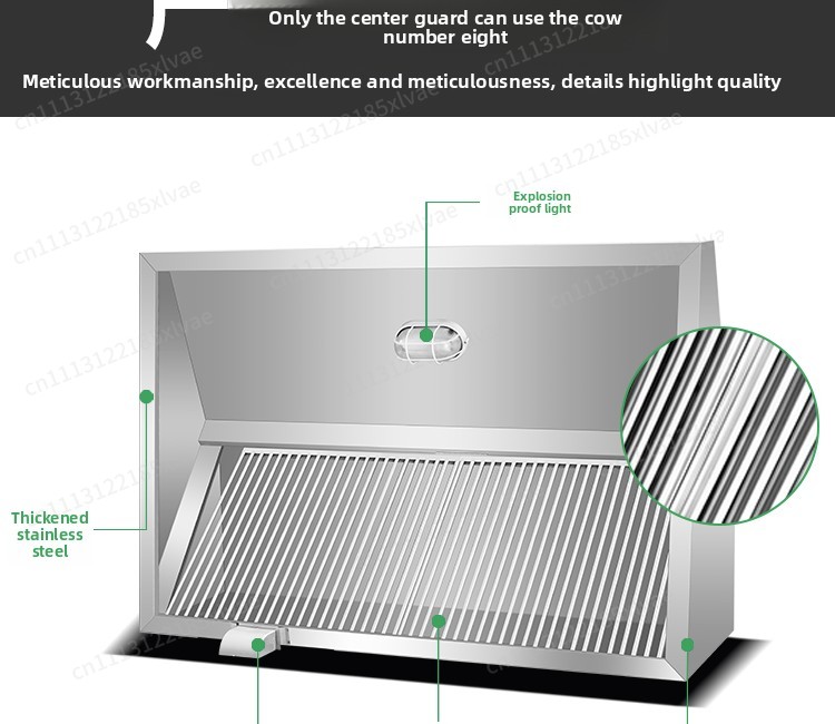 Thickened Stainless Steel Fume - Commercial Kitchen Hoods review and price