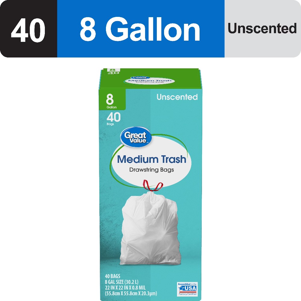 Drawstring Trash Bags 8 Gallon - Commercial Kitchen Use review and price